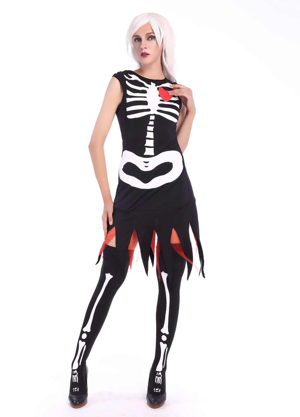 F1691 scary human skeleton cosplay costume